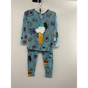 NWT Posh Peanut Disney Pixar's Monsters Print Pajama Set Kids 3T-4T Blue Casual